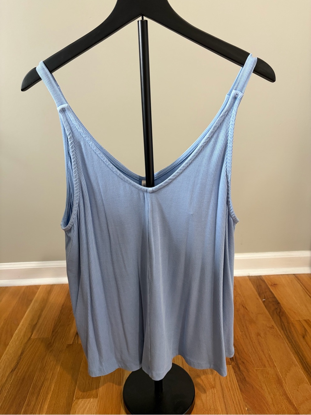 Light Blue Women's Ribbed Tank Top